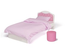 Кровать классика ABC-KING Princess №1 розовая кожа со стразами Сваровски, 160х90