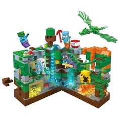 Конструктор RENZAIMA Minecraft No.679, 866 деталей с LED-подсветкой Create Home