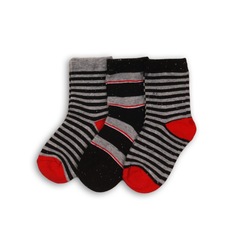 Носки детские 3 пары MINOTI, цв. серый; черный; красный р.14