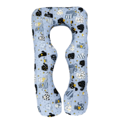 Наволочка Body Pillow на анатомическую подушку для беременных U 145x80 см, голубо-серый