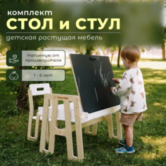 Детский стол и стул Limoni-kids Растущий набор с грифельной доской и контейнерами