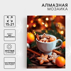 Алмазная мозаика Школа талантов Чашка кофе новогодняя 15 х 21 см