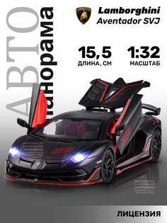 Машинка инерционная Автопанорама 1:32 Lamborghini SVJ, черный матовый
