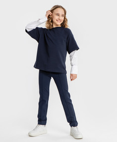 Блузка детская Button Blue 224BBGS14171000, синий, 128