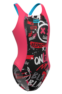 Купальник слитный детский Mad Wave Salut Junior PBT H1, розовый, 158