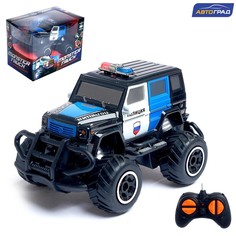 Радиоуправляемая машинка Автоград Джип Полиция, работает от батареек, цвет чёрный