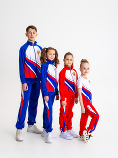 Костюм спортивный детский Sport&K свободная, синий/белый/красный, 146
