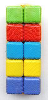 Кубики Poltoys пластик в сетке 10 шт 6x6 см