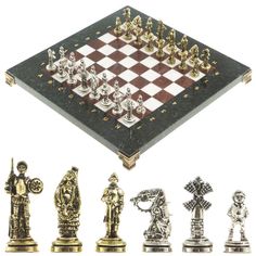 Шахматы Уральский сувенир Дон Кихот доска 28х28 см металлические