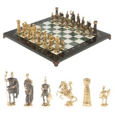 Настольные шахматы Уральский сувенир Римские бронза мрамор шабровский змеевик 40х40 см