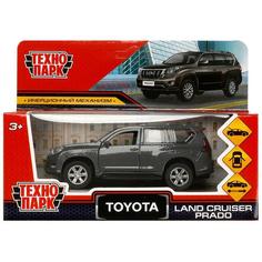 Машина Технопарк Toyota Prado 12 см, металл, двери, багажник, инерция, серый, коробка