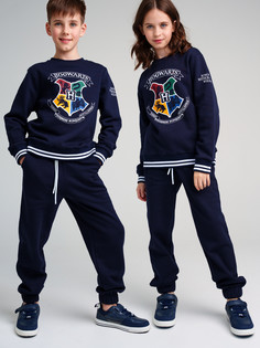 Брюки трикотажные для мальчиков PlayToday, черный, 128