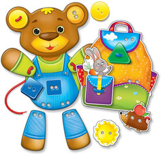 Развивающая игрушка Vladi Toys "Первые игры для малышей: Пуговки-шнурочки. Медвежонок"