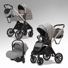 Коляска детская luxmom 3 в 1 788 светло-серый