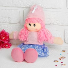 Мягкая игрушка Кукла в шапке, цвета МИКС No Brand