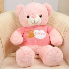 Мягкая игрушка Медведь в кофте, 75 см, розовый No Brand