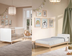 Детская кроватка 140х70 см Micuna Big Trevi white, natural wax