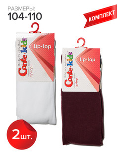 Колготки детские Conte Kids TIP-TOP, белый,бордовый, 104-110
