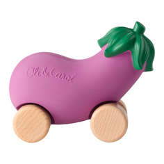 Машинка прорезыватель для зубов OLI&CAROL Emma the Eggplant на деревянных колесах