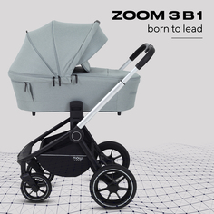 Коляска детская MOWBaby ZOOMPU 3в1 RA087 Silver Green Tea