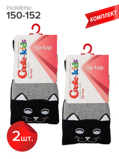 Колготки детские Conte Kids TIP-TOP, черный-серый, 150-152