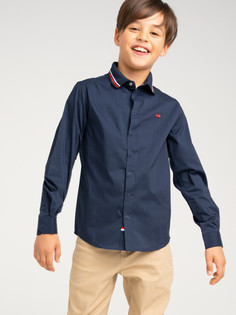 Сорочка текстильная для мальчиков PlayToday (regular fit), тёмно-синий, 152