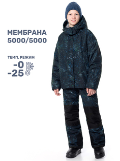 Комплект верхней одежды детский NIKASTYLE 7з6124, черный/бирюза, 134