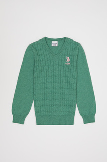 Джемпер детский US Polo Assn G084SZ0TK0TD02KIDS, зеленый, 116