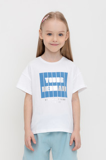 Футболка детская CROCKID М 3796-1 К 302350, белый,небесный, 116