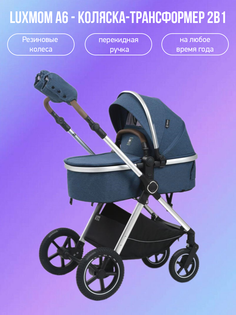 Коляска-трансформер 2 в 1 Luxmom A6 синий