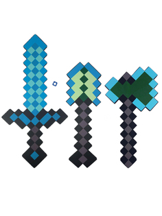 Набор игрушечного детского оружия Майнкрафт Minecraft 3 в 1 алмазный меч топор лопата Star Friend