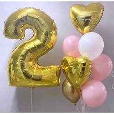 Набор шаров с гелием №94 Шары с цифрой 2 No Brand