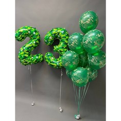 Набор шаров с гелием №381 С цифрами 23, 10 шт No Brand