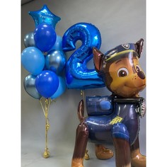 Набор шаров с гелием №179 Щенячий патруль с цифрой 000001676, 9 шт No Brand