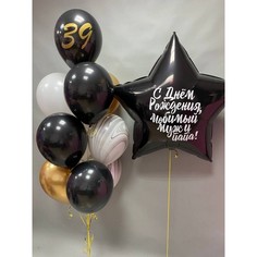 Набор шаров с гелием №240 День рождение 000001760, 10 шт No Brand