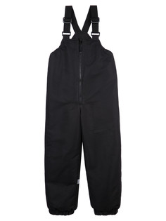 Полукомбинезон текстильный с полиуретановым покрытием для девочек PlayToday, черный, 116