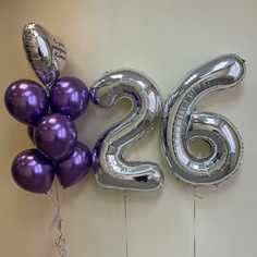 Набор шаров с гелием №520 C цифрами 26 No Brand