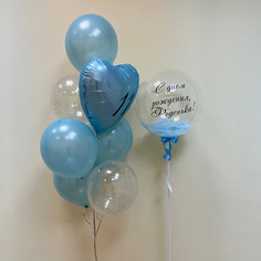 Набор шаров с гелием №538 С днем рождения, 6 шт No Brand