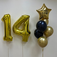 Набор шаров с гелием 113 - с цифрами 14 No Brand