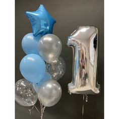 Набор шаров с гелием №178 Годик, 9 шт No Brand