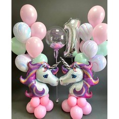 Набор шаров с гелием №184 Годовасие, 36 шт No Brand