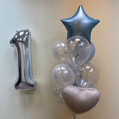 Набор шаров с гелием 462 - годик No Brand