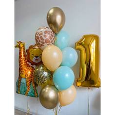 Набор шаров с гелием №312 Годик 000002164, 13 шт No Brand