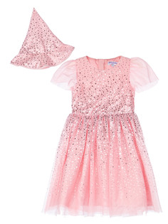 Карнавальный костюм текстильный для девочек PlayToday: платье, шляпа, светло-розовый, 110