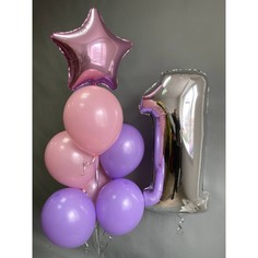 Набор шаров с гелием №356 Годовасие, 7 шт No Brand