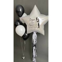 Набор шаров с гелием №437 Венсдей, 5 шт No Brand