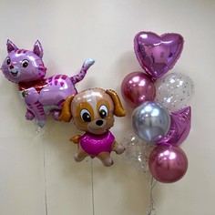 Набор шаров с гелием №565 Домашние животные, 5 шт No Brand