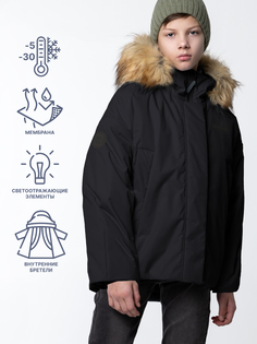 Куртка детская NIKASTYLE 4з4524, черный шоколад, 164