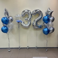 Набор шаров с гелием с цифрами 32 No Brand