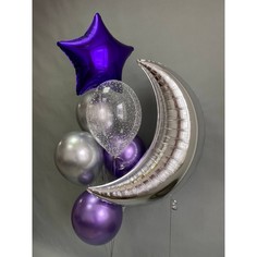 Набор шаров с гелием №191 месяц, 6 шт No Brand